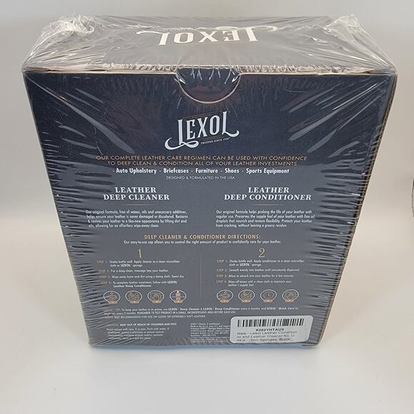 Lexol Auto Leather Regimen Set Step 1 Cleaner Step 2 Conditioner + Sponges NEW - Picture 3 of 4